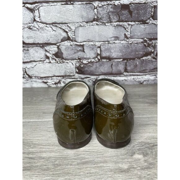 Calzoleria Toscana Brown Patent Leather Wingtip Ballet Flats Women Sz 41EU/10.5M - Picture 6 of 16